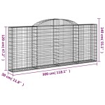vidaXL Coșuri gabion arcuite 10 buc, 300x30x120/140 cm fier galvanizat vidaXL Coșuri gabion arcuite 10 buc, 300x30x120/140 cm fier galvanizat