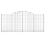 vidaXL Coșuri gabion arcuite 11 buc, 300x30x120/140 cm fier galvanizat
