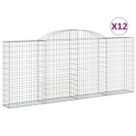 vidaXL Coșuri gabion arcuite 12 buc, 300x30x120/140 cm fier galvanizat vidaXL Coșuri gabion arcuite 12 buc, 300x30x120/140 cm fier galvanizat