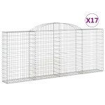 vidaXL Coșuri gabion arcuite 17 buc, 300x30x120/140 cm fier galvanizat