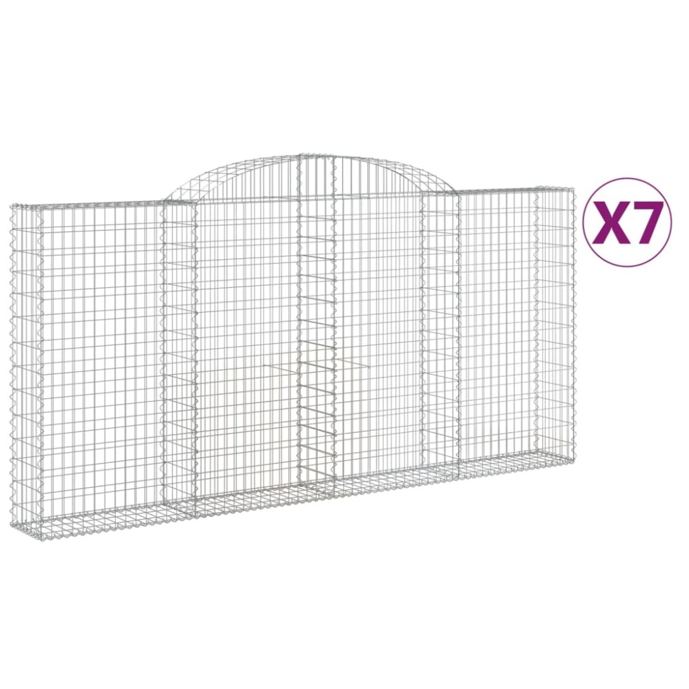vidaXL Coșuri gabion arcuite 7 buc. 300x30x140/160 cm fier galvanizat