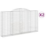vidaXL Coșuri gabion arcuite 2 buc. 300x30x160/180 cm fier galvanizat