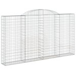 vidaXL Coșuri gabion arcuite 2 buc. 300x30x160/180 cm fier galvanizat