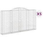 vidaXL Coșuri gabion arcuite 5 buc. 300x30x160/180 cm fier galvanizat