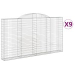 vidaXL Coșuri gabion arcuite 9 buc. 300x30x160/180 cm fier galvanizat vidaXL Coșuri gabion arcuite 9 buc. 300x30x160/180 cm fier galvanizat