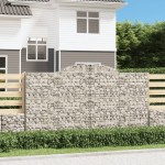 vidaXL Coșuri gabion arcuite 9 buc. 300x30x160/180 cm fier galvanizat vidaXL Coșuri gabion arcuite 9 buc. 300x30x160/180 cm fier galvanizat