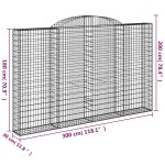 vidaXL Coșuri gabion arcuite 2 buc, 300x30x180/200 cm, fier galvanizat vidaXL Coșuri gabion arcuite 2 buc, 300x30x180/200 cm, fier galvanizat