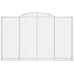 vidaXL Coșuri gabion arcuite 5 buc, 300x30x180/200 cm, fier galvanizat vidaXL Coșuri gabion arcuite 5 buc, 300x30x180/200 cm, fier galvanizat