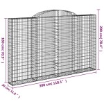 vidaXL Coșuri gabion arcuite 5 buc, 300x30x180/200 cm, fier galvanizat vidaXL Coșuri gabion arcuite 5 buc, 300x30x180/200 cm, fier galvanizat