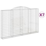 vidaXL Coșuri gabion arcuite 7 buc, 300x30x180/200 cm, fier galvanizat vidaXL Coșuri gabion arcuite 7 buc, 300x30x180/200 cm, fier galvanizat
