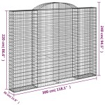 vidaXL Coșuri gabion arcuite 2 buc. 300x30x220/240 cm fier galvanizat vidaXL Coșuri gabion arcuite 2 buc. 300x30x220/240 cm fier galvanizat