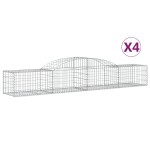 vidaXL Coșuri gabion arcuite 4 buc., 300x50x40/60 cm, fier galvanizat vidaXL Coșuri gabion arcuite 4 buc., 300x50x40/60 cm, fier galvanizat