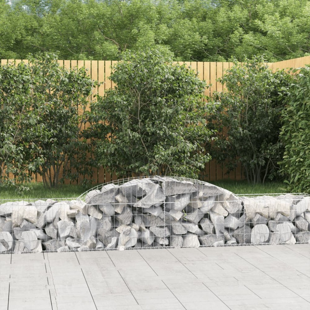 vidaXL Coșuri gabion arcuite, 8 buc., 300x50x40/60 cm, fier galvanizat