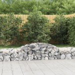 vidaXL Coșuri gabion arcuite, 17 buc., 300x50x40/60cm, fier galvanizat