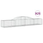 vidaXL Coșuri gabion arcuite, 25 buc., 300x50x40/60cm, fier galvanizat