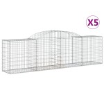 vidaXL Coșuri gabion arcuite 5 buc, 300x50x80/100 cm, fier galvanizat