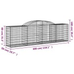 vidaXL Coșuri gabion arcuite 17 buc, 300x50x80/100 cm, fier galvanizat vidaXL Coșuri gabion arcuite 17 buc, 300x50x80/100 cm, fier galvanizat