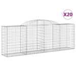vidaXL Coșuri gabion arcuite 20 buc, 300x50x100/120cm, fier galvanizat