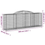 vidaXL Coșuri gabion arcuite 20 buc, 300x50x100/120cm, fier galvanizat
