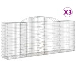 vidaXL Coșuri gabion arcuite 3 buc. 300x50x120/140 cm, fier galvanizat vidaXL Coșuri gabion arcuite 3 buc. 300x50x120/140 cm, fier galvanizat