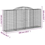 vidaXL Coșuri gabion arcuite 5 buc. 300x50x140/160cm fier galvanizat
