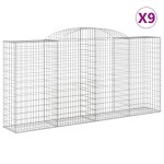 vidaXL Coșuri gabion arcuite 9 buc, 300x50x140/160 cm, fier galvanizat