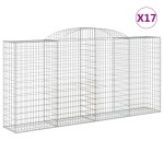 vidaXL Coșuri gabion arcuite 17 buc, 300x50x140/160cm, fier galvanizat vidaXL Coșuri gabion arcuite 17 buc, 300x50x140/160cm, fier galvanizat