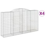 vidaXL Coșuri gabion arcuite 4 buc, 300x50x160/180 cm, fier galvanizat vidaXL Coșuri gabion arcuite 4 buc, 300x50x160/180 cm, fier galvanizat