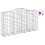 vidaXL Coșuri gabion arcuite 5 buc, 300x50x160/180 cm, fier galvanizat