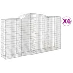vidaXL Coșuri gabion arcuite 6 buc, 300x50x160/180 cm, fier galvanizat vidaXL Coșuri gabion arcuite 6 buc, 300x50x160/180 cm, fier galvanizat