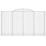 vidaXL Coșuri gabion arcuite 9 buc, 300x50x160/180 cm, fier galvanizat