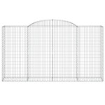 vidaXL Coșuri gabion arcuite 11 buc, 300x50x160/180cm, fier galvanizat