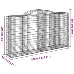 vidaXL Coșuri gabion arcuite 11 buc, 300x50x160/180cm, fier galvanizat