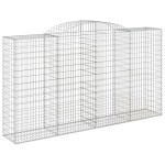 vidaXL Coșuri gabion arcuite 12 buc, 300x50x160/180cm, fier galvanizat
