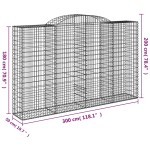 vidaXL Coșuri gabion arcuite 6 buc, 300x50x180/200 cm, fier galvanizat vidaXL Coșuri gabion arcuite 6 buc, 300x50x180/200 cm, fier galvanizat