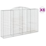 vidaXL Coșuri gabion arcuite 8 buc, 300x50x180/200 cm, fier galvanizat vidaXL Coșuri gabion arcuite 8 buc, 300x50x180/200 cm, fier galvanizat