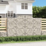 vidaXL Coșuri gabion arcuite 10 buc, 300x50x180/200 cm fier galvanizat vidaXL Coșuri gabion arcuite 10 buc, 300x50x180/200 cm fier galvanizat