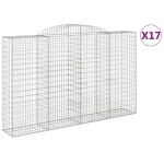 vidaXL Coșuri gabion arcuite 17 buc, 300x50x180/200 cm fier galvanizat vidaXL Coșuri gabion arcuite 17 buc, 300x50x180/200 cm fier galvanizat