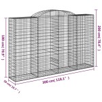 vidaXL Coșuri gabion arcuite 17 buc, 300x50x180/200 cm fier galvanizat vidaXL Coșuri gabion arcuite 17 buc, 300x50x180/200 cm fier galvanizat