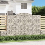 vidaXL Coșuri gabion arcuite 2 buc. 300x50x200/220 cm, fier galvanizat