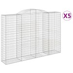 vidaXL Coșuri gabion arcuite 5 buc. 300x50x200/220 cm, fier galvanizat