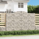 vidaXL Coșuri gabion arcuite 5 buc. 300x50x200/220 cm, fier galvanizat