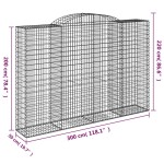 vidaXL Coșuri gabion arcuite 5 buc. 300x50x200/220 cm, fier galvanizat