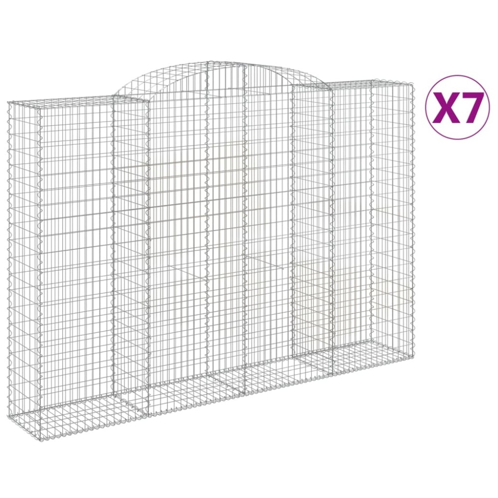 vidaXL Coșuri gabion arcuite 7 buc. 300x50x200/220 cm, fier galvanizat
