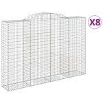 vidaXL Coșuri gabion arcuite 8 buc. 300x50x200/220 cm fier galvanizat