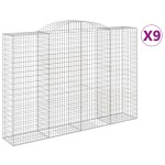 vidaXL Coșuri gabion arcuite 9 buc. 300x50x200/220 cm fier galvanizat
