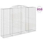 vidaXL Coșuri gabion arcuite 10 buc. 300x50x200/220 cm fier galvanizat vidaXL Coșuri gabion arcuite 10 buc. 300x50x200/220 cm fier galvanizat