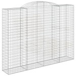 vidaXL Coșuri gabion arcuite, 2 buc, 300x50x220/240cm, fier galvanizat