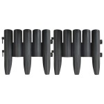 vidaXL Borduri de gazon, 36 buc., antracit, 10 m, PP vidaXL Borduri de gazon, 36 buc., antracit, 10 m, PP