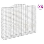 vidaXL Coșuri gabion arcuite, 6 buc, 300x50x220/240cm, fier galvanizat